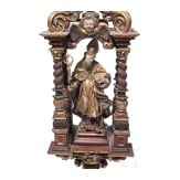Bedeutende Prozessionsstange mit Hl. Nikolaus, s&uuml;ddeutsch, um 1680