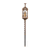 Bedeutende Prozessionsstange mit Hl. Katharina, s&uuml;ddeutsch, um 1680