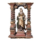Bedeutende Prozessionsstange mit Hl. Katharina, s&uuml;ddeutsch, um 1680