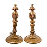 Ein Paar Lampenf&uuml;&szlig;e aus barocken Prozessionsstangen (2. H&auml;lfte 17. Jhdt.), s&uuml;ddeutsch, 19. Jhdt.