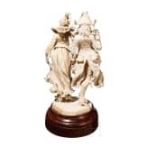 Galantes Paar aus Elfenbein, Otto E. Richter, Dresden, Ende 19. Jhdt.