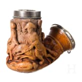 Beschnitzter Pfeifenkopf aus Meerschaum, deutsch, 19. Jhdt.