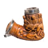 Beschnitzter Pfeifenkopf aus Meerschaum, deutsch, 19. Jhdt.