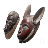 Zwei Masken, Baule/Yaure, Elfenbeink&uuml;ste, 20. Jhdt.