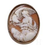 Antike Muschel-Kamee mit Darstellung der Hebe und des Zeus, um 1870