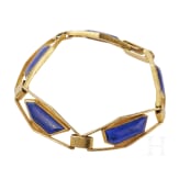 An 18ct gold and lapis lazuli bracelet