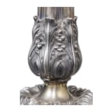 Ein Paar monumentale, f&uuml;nfflammige Silberleuchter, um 1880