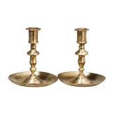 A pair of brass candlesticks, Nuremberg, 18th century