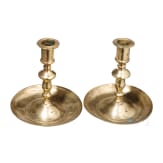 A pair of brass candlesticks, Nuremberg, 18th century