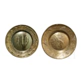 Two Frisian brass alms dishes, 18th century