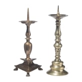 A pair of German pricket candlestick, 18th century