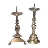 A pair of German pricket candlestick, 18th century