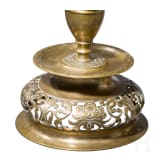 A pair of German pierced bell-bottom candlesticks in the Nuremberg style of the 17th century, circa 1880