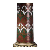 A set of four French gilt and enamelled pricket candlesticks in romanesque style, late 19th century