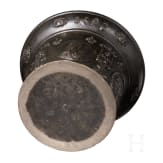 A distinguished, large French apothecary mortar with portrait of Louis XIV, dated 1692