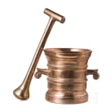 A German brass mortar with volute handles, 17th century