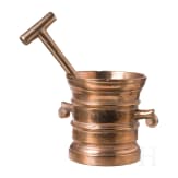 A German brass mortar with volute handles, 17th century