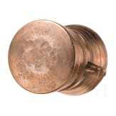 A German brass mortar with volute handles, 17th century