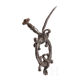 A South German wrought iron Renaissance door pull, circa 1600