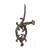 A South German wrought iron Renaissance door pull, circa 1600