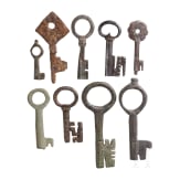 Nine small German keys, 13th - 16th century