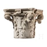 A Corinthian capital in white marble, Veneto, 17th century