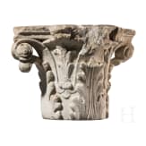 A Corinthian capital in white marble, Veneto, 17th century