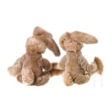F&uuml;nf Steiff-Tiere, deutsch, 20. Jhdt.