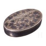 Silber- und Niello-Pillendose, Russland, Moskau, 1828