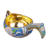 Kleiner Cloisonn&eacute;-Emaille-Kowsch, Russland, neuzeitlich