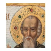 Ikone mit dem Heiligen Stylianos von Paphlagonien, Griechenland, 19. Jhdt.