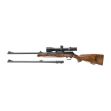 A Blaser R93 bolt action rifle, with Swarovski 3-12x50 scope and conversion barrel
