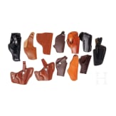 Twelve pistol holsters