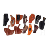 Twelve pistol holsters