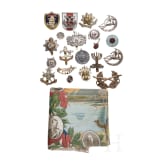 16 internationale Abzeichen/Embleme, teils britisch, 20. Jhdt.