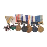 Siebenteilige Ordensschnalle f&uuml;r einen Angeh&ouml;rigen der Kaiserlich Japanischen Armee, 1. H&auml;lfte 20. Jhdt.