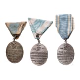 Drei Medaillen des K. B. Infanterie-Leib-Regiments zur Verteidigung Tirols, datiert 1915