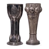 Zwei silberne Jugendstil-Pokale zum Deutschen Bundesschie&szlig;en 1906 bzw. 1912