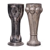 Zwei silberne Jugendstil-Pokale zum Deutschen Bundesschie&szlig;en 1906 bzw. 1912