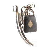 S&auml;bel f&uuml;r Offiziere der berittenen Truppen und S&auml;beltasche, 1. Viertel 19. Jhdt.