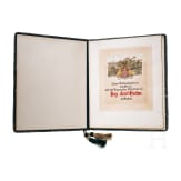 Grafen von Buquoy de Longueval - zwei Ehrenurkunden zum 50-j&auml;hrigen Dienstjubil&auml;um f&uuml;r Simeon Hahn 1897 bzw. Ing. Carl Hahn 1930