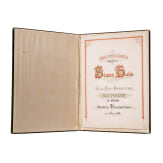 Grafen von Buquoy de Longueval - zwei Ehrenurkunden zum 50-j&auml;hrigen Dienstjubil&auml;um f&uuml;r Simeon Hahn 1897 bzw. Ing. Carl Hahn 1930