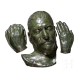 Josef Stalin (1878 - 1953) - bedeutende Totenmaske und zwei Handabdr&uuml;cke des Diktators, Sowjetunion, datiert 1953