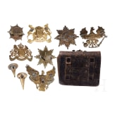 Kleine Sammlung Helmembleme, um 1900