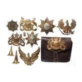 Kleine Sammlung Helmembleme, um 1900