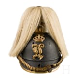 Helm M 1878 f&uuml;r Mannschaften der Schweren Reiter mit Paradebusch