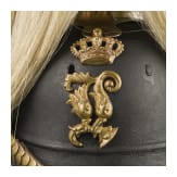 Helm M 1878 f&uuml;r Mannschaften der Schweren Reiter mit Paradebusch