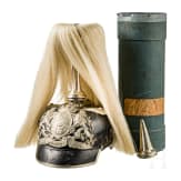 Helm M 1886 f&uuml;r Mannschaften der Kavallerie mit wei&szlig;em Paradebusch