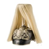 Helm M 1886 f&uuml;r Mannschaften der Kavallerie mit wei&szlig;em Paradebusch