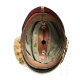 Helm M 1886 f&uuml;r Mannschaften der Kavallerie mit wei&szlig;em Paradebusch